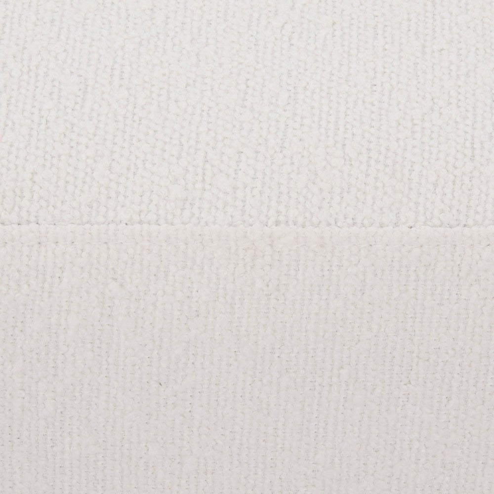 "BOIS" Fabric Ottoman -Boucle Fabric White